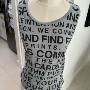 Soul Cycle Gray Graphic Print Women's Top